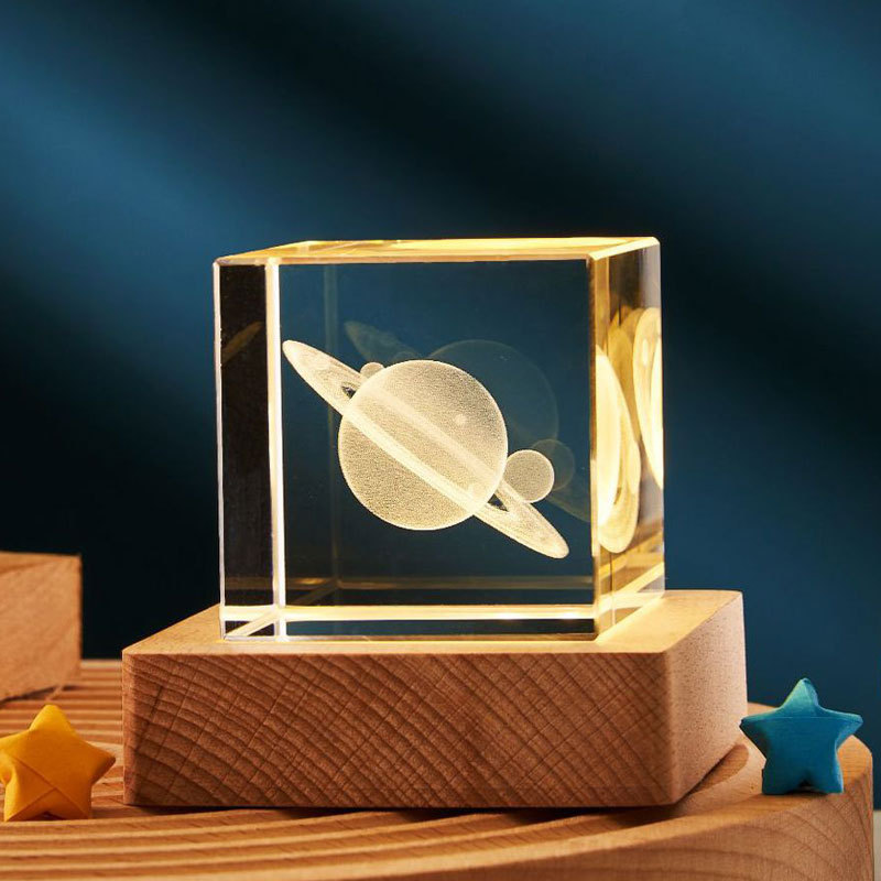 3D Crystal Cube LED Night Lamp