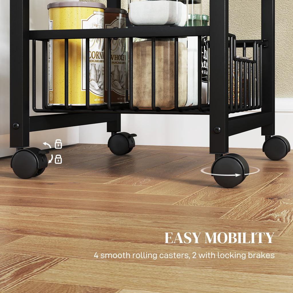 4-Basket Kitchen Storage Trolley