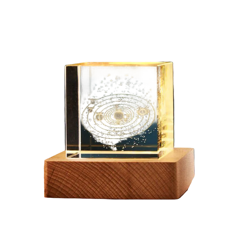 3D Crystal Cube LED Night Lamp