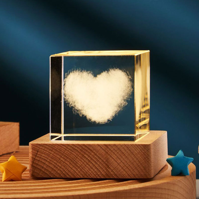 3D Crystal Cube LED Night Lamp
