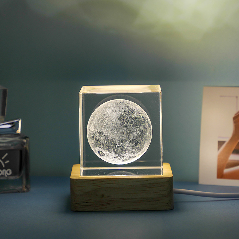 3D Crystal Cube LED Night Lamp