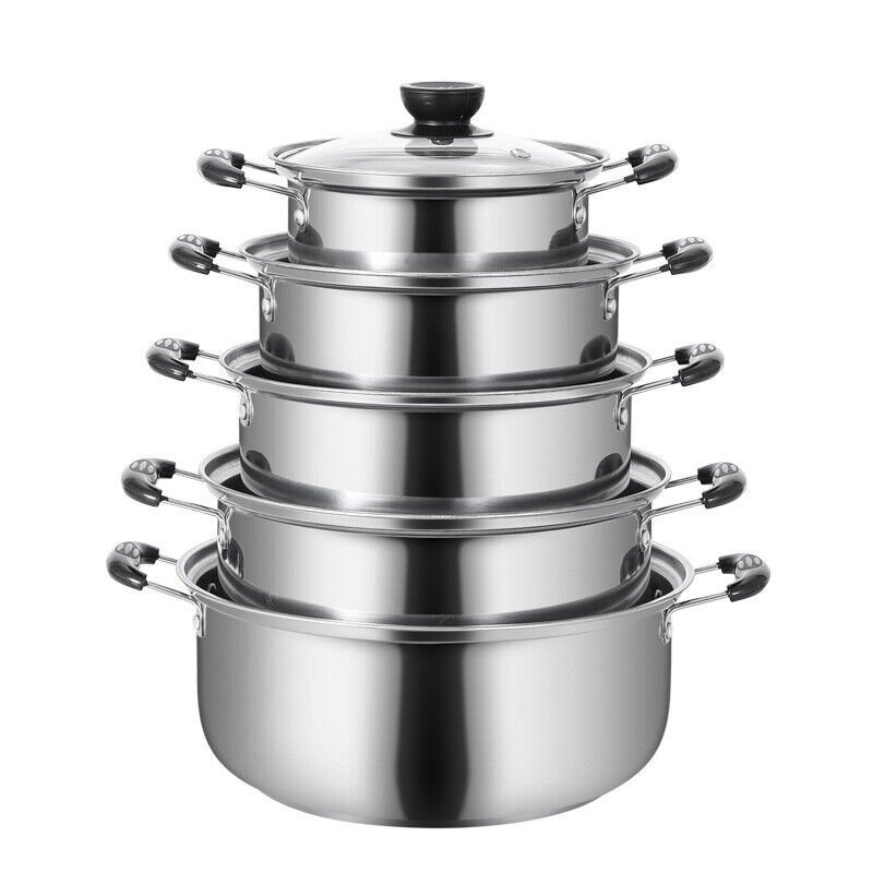 5-Piece Stainless Steel Pot Set